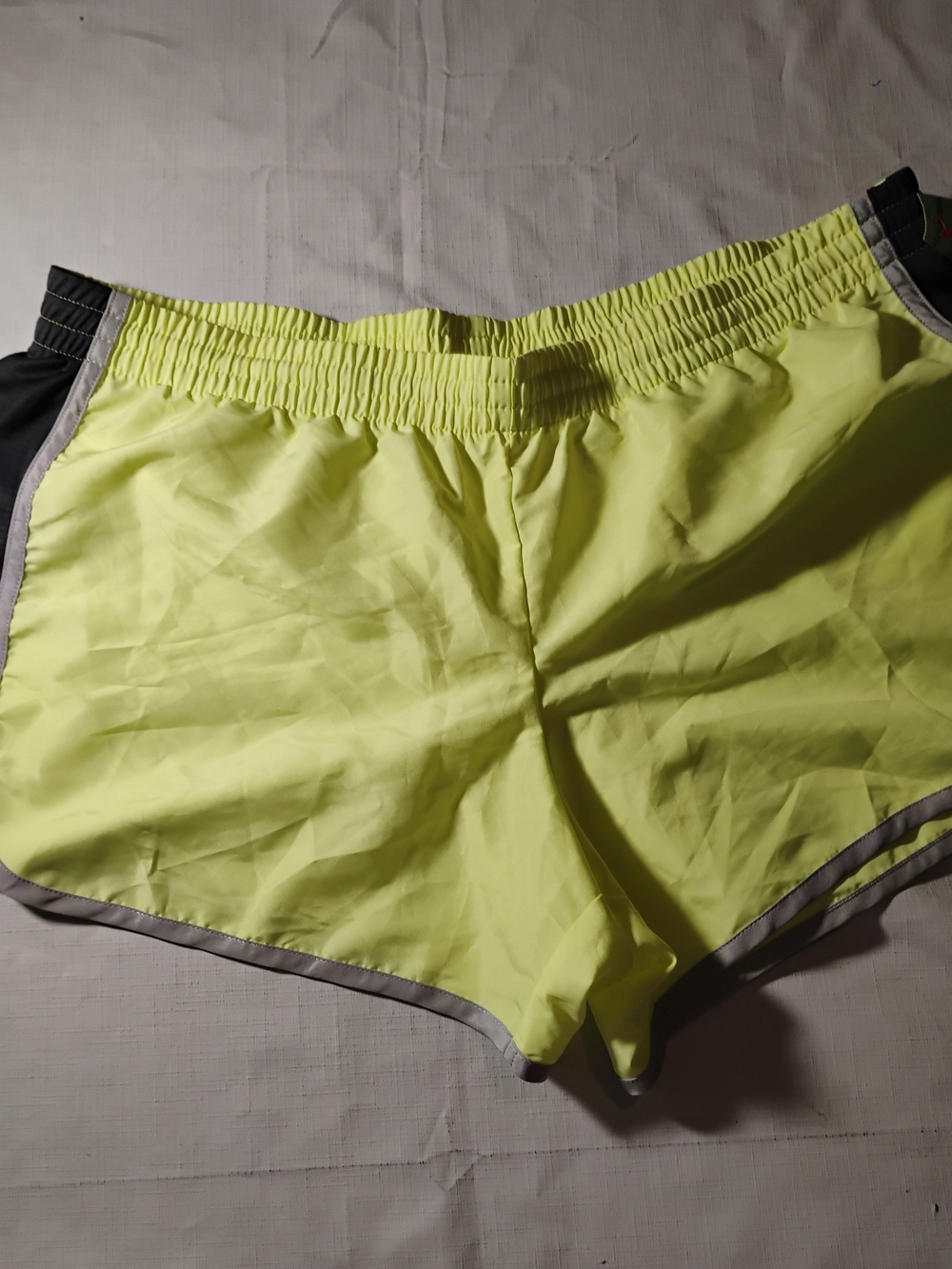 Women’s Neon Yellow Athletic Shorts - Lightweight Run Short Size XL